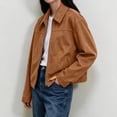 thumbnail image 6 of cocolona Fall Jackets for Women Casual Long Sleeve Zipper Outerwear Zipper Solid Color Loose Tops, 6 of 7