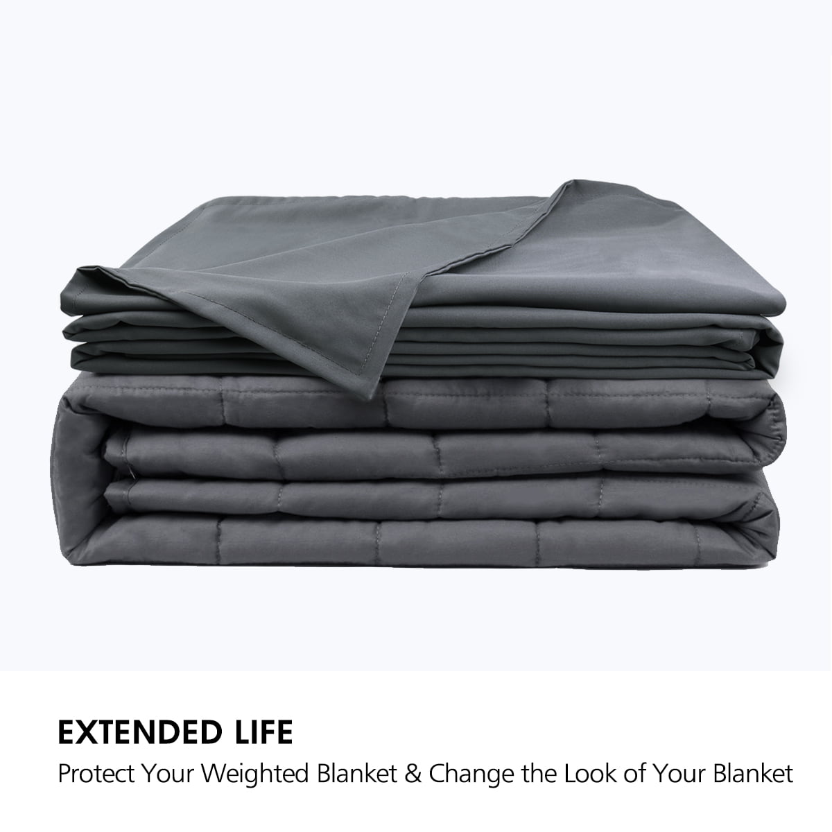 by And/Or Montreal Orion XL Weighted Gravity Blanket 60 x 80 inches | 15 lbs | Graphite with Washable Quilted Plush Microfiber Duvet Cover