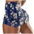 thumbnail image 2 of AXXD Blue Workout Shorts for Lady High Waisted Summer Color Printing Fold Wrap Buttocks Shivering Comfy Shorts Mother's Day, 2 of 6