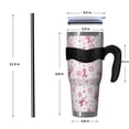 thumbnail image 4 of 40oz Tumbler,Pink Breast Cancer and Pioneer Flower Insulated Tumblers with Removable Handle,Stainless Steel Double Vacuum Coffee Tumbler Cup with Straw for Home,Office,Travel,Party, 4 of 5