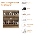 thumbnail image 6 of Accreate Fluted Shoe Cabinet with 2 Flip Drawers, Hidden Wooden Shoe Cabinet with Adjustable Shelf, Freestanding Shoe Storage Cabinet for Entryway Hallway, 6 of 7