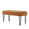 thumbnail image 4 of Home Soft Things Super Soft Faux-Fur Upholstered Bench Ottoman, Honey Ginger, 46"x16"x22", 4 of 4