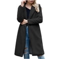thumbnail image 1 of Verugu Winter Jackets for Women, Women's Oversized Winter Warm Coats, Women Long Sleeve Open Front Loose Solid Blouse Coat Blouse Overcoats Outwear Coats Black B XXL, 1 of 7