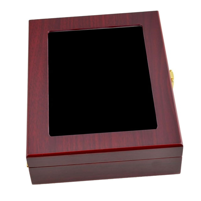 Caja de almacenamiento de madera para exhibición de pelotas de golf, joyero bolas, escaparate, superficie lisa, cierre de Metal, Color rojo 220x170x65mm