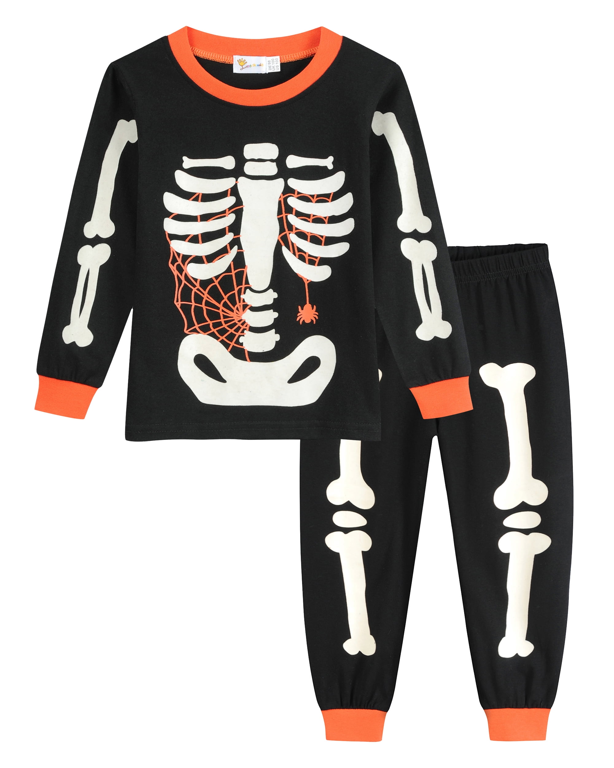 Little Hand Toddler Boys Halloween Pajamas Skeleton Sleepwear Pjs 2T