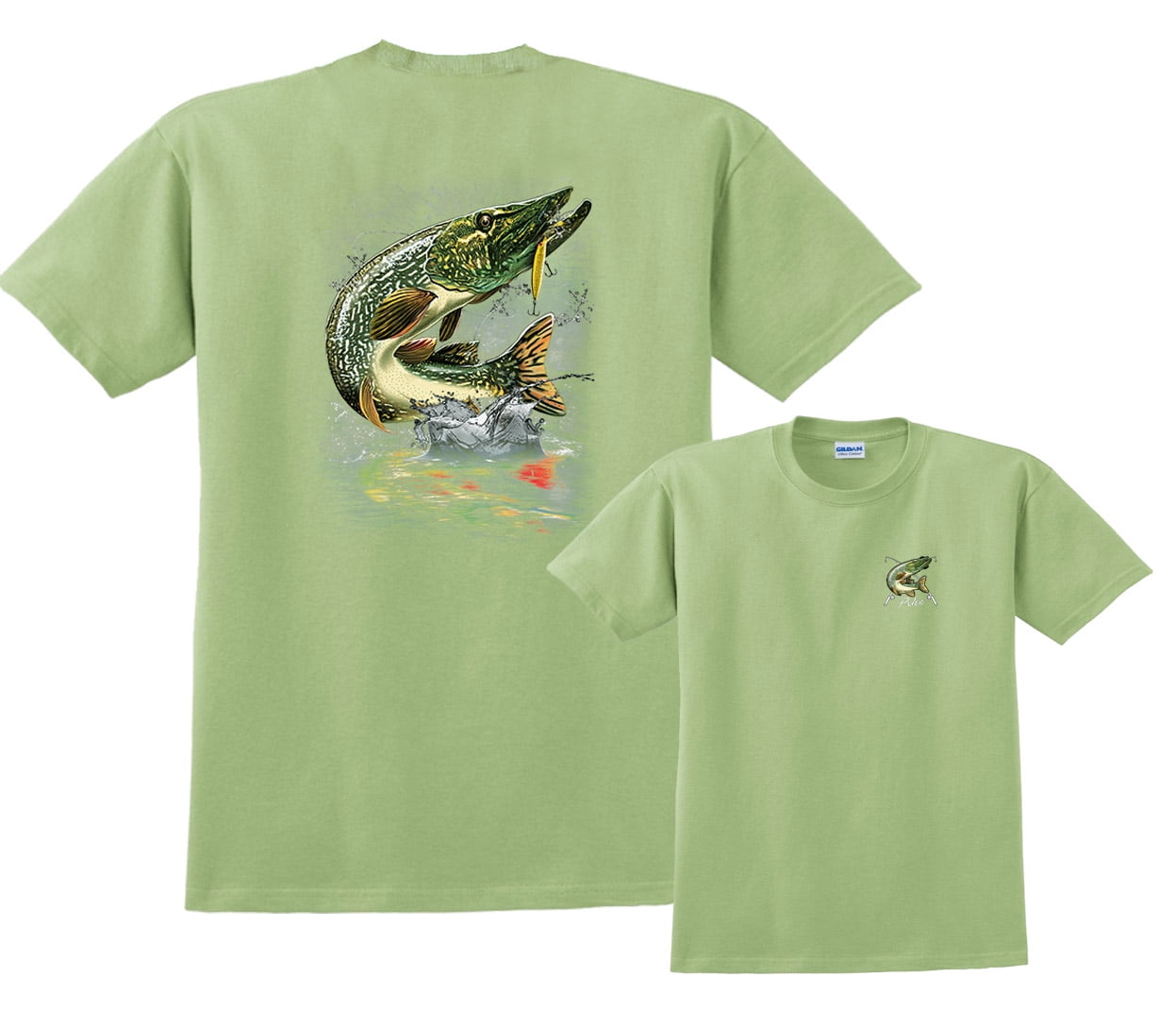 Jumping Northern Pike Fishing T-Shirt - Walmart.com