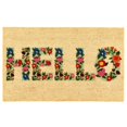 thumbnail image 1 of mDesign Tapis de Sol en Fibre Naturelle pour l'Intérieur Ou l'Extérieur - Script Décoratif Hello Design - 36" x 22" - Imprimé Naturel/floral, 1 of 4