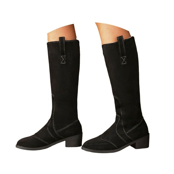 Oyedens Motorcycle Riding Boots for Women Goth Fashion Heels Mid Calf Cowboy Cowgirl Tall Boots Fall