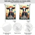 thumbnail image 2 of Welcome Spring Summer Cow Garden Flag 12x18 Inch Double Sided Farmhouse Yard Flag Floral Cow With Butterfly & Flower Wreath Outdoor Decoration, 2 of 8