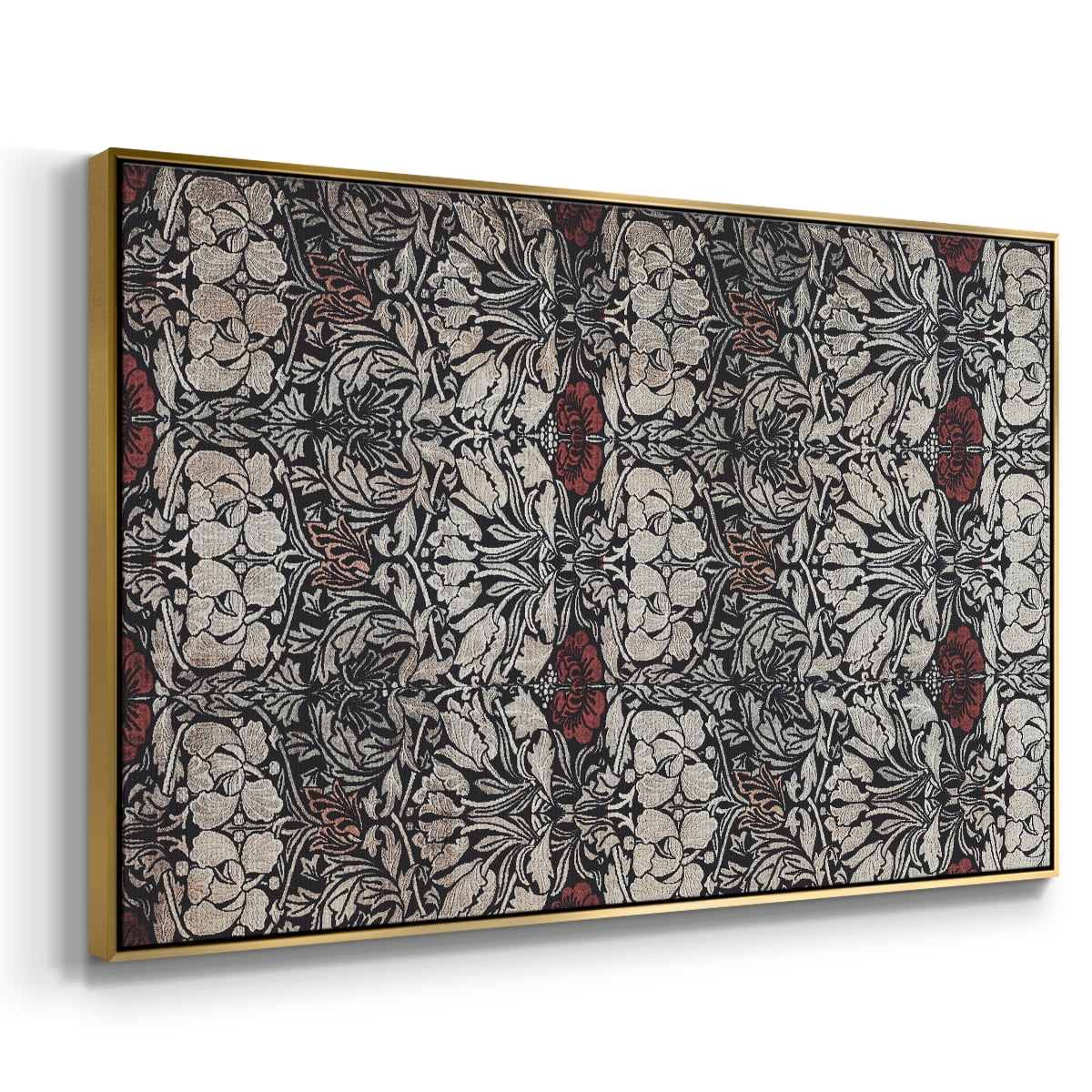 Vintage Abstract Print-XXII Framed in Gold Wood Gallery Wrapped Canvas 27 in. x 41 in.
