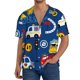 thumbnail image 1 of Balery Animals Rescue Team Camisa Casual de Manga Corta con Botones para Hombre, Texturizada, Estilo Cubano, para Playa, Verano-Large, 1 of 5