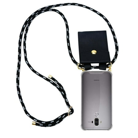 Cadorabo Phone Chain for Huawei MATE 9 Case in BLACK SILVER with detachable Cover