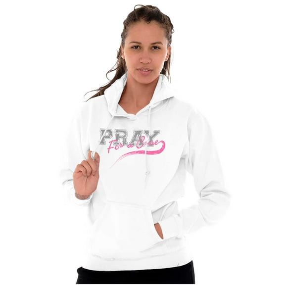 Pray For A Cure Breast Cancer Sport Hoodie Sweatshirt Women Brisco Brands S