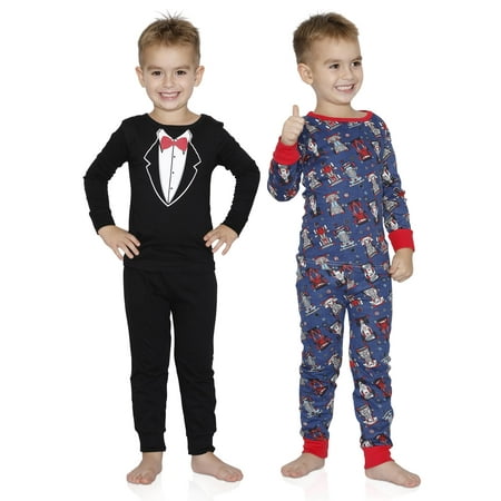- Prestigez Boys' 4 Piece Favorite Characters Cozy Cotton Pajama Sets, Tuxedo Race, Size: 6