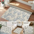 thumbnail image 5 of Rustic Blue Leaves Bathroom Mats 2x3 FT, Non Slip Small Kitchen Mat, Farmhouse Botanical Beige Washable Soft Backed Front Door Throw Rugs Non-Shedding Indoor Outdoor Doormat for Entryway Sink, 5 of 8