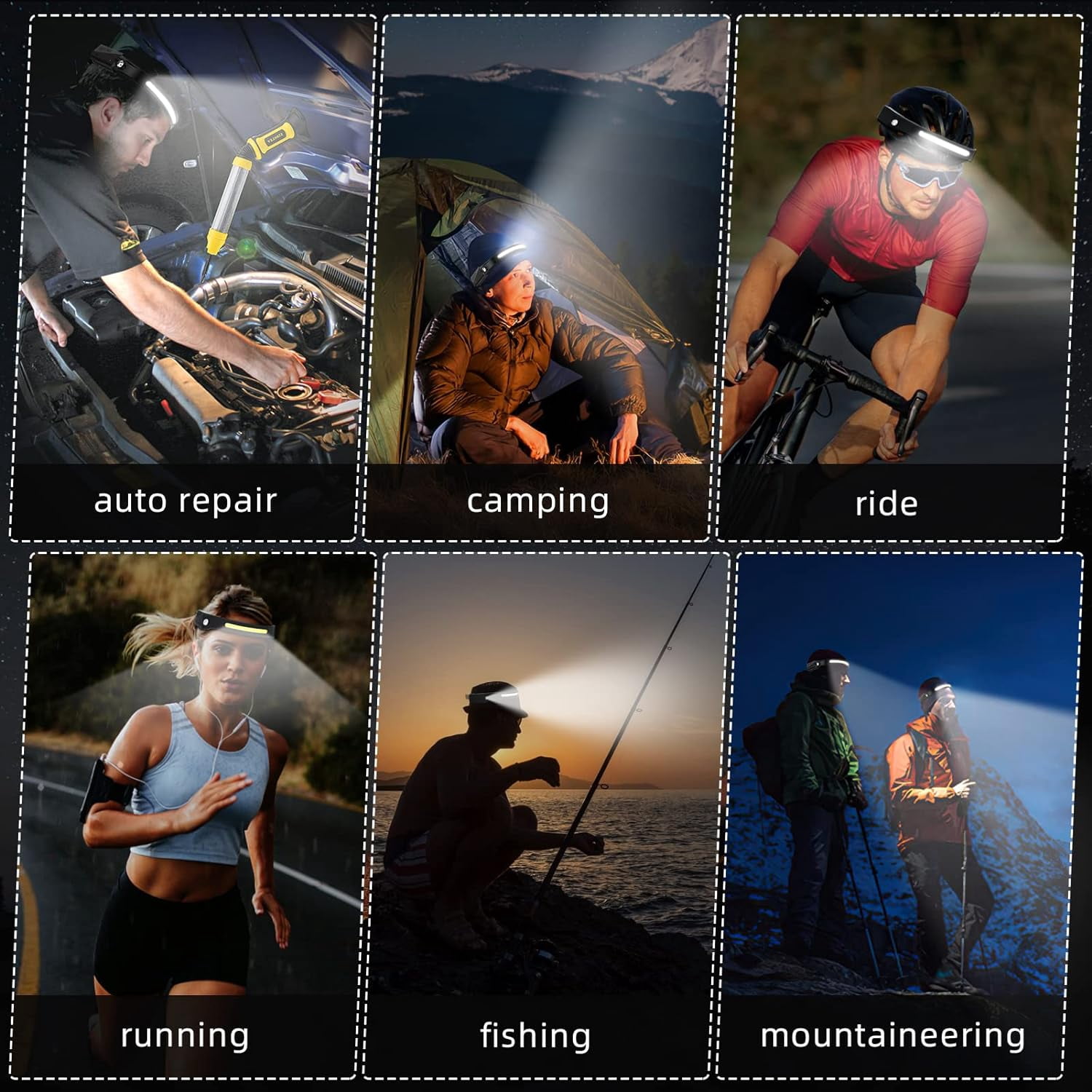 LED Headlamp, USB Rechargeable Headlamp With All Perspectives Induction And 230°Motion Sensor Headlamp Flashlight (3)