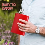 Hip Flask for Liquor Matte Red Stainless Steel Leakproof with Funnel,8 Oz, Set of 8