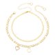 thumbnail image 1 of Pulseras de tobillo en forma de corazón inicial de Uxcell para mujeres, pulseras chapadas en oro de 14K, cadena de letras A-Z con caja para regalo de verano, tono dorado, 1 of 6