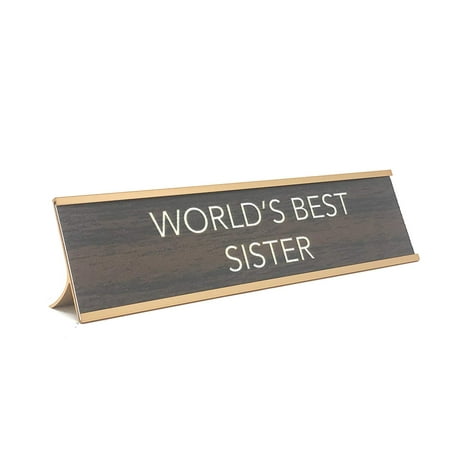Aahs Engraving World's Best. Novelty Nameplate Style Desk Sign (Brown/Gold, World's Best (Best Looking Bathrooms In The World)
