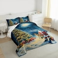 thumbnail image 3 of Manfei Teens Santa Claus Queen Comforter Set, Glitter Christmas Tree Bedding Comforter Set, Mystic Starry Sky Reversible Bedding Set, Ultra Soft Home Decor, 3pcs, 3 of 8