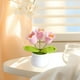 thumbnail image 5 of Flores en maceta de ganchillo - Decoración tejida a mano con algodón leche • Adorno de escritorio • 4,33x3,93 in • Blanco, amarillo, rosa, morado, 5 of 6