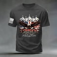 thumbnail image 6 of 250 Anniversary USA T Shirt Men USA Flag Independence Short Sleeve Tee Tops USA Memorial Day Tee Tops Red (Dark Gray,M), 6 of 6
