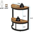 thumbnail image 2 of Tribesigns Indoor Storage E1 Particle Board Semicircle End Table, Rustic Brown, 2 of 6