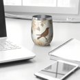 thumbnail image 3 of 12oz Stemless Wine Tumblers Pioneer Flower and Bird Vacuum Insulated Stainless Steel Travel Tumbler Cups Mug with Lid and Straw for Champaign,Cocktail,Beer with Cleaning Brush, 3 of 5