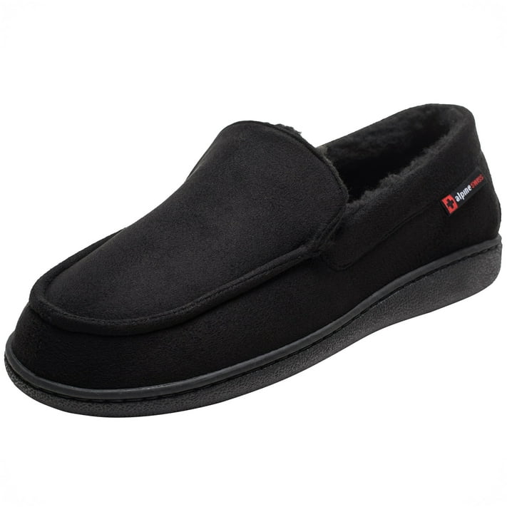 Alpine Swiss Oslo Mens Moccasin Slippers Warm Shearling Comfortable ...