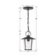 thumbnail image 3 of Crystorama Andover 1 Light Matte Black Outdoor Chandelier - 9"W x 11"H, 3 of 8