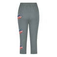 thumbnail image 5 of ZACPNCV Girls Capri Leggings Independence Day Print High Waist Kids Leggings Athletic Sports Workout Dance Tights Cropped Pants Gray 8-9 Years, 5 of 9
