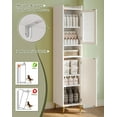 thumbnail image 6 of 69'' Tall Bathroom Storage Cabinet with 2 Adjustable Shelves, White 6 Tier Narrow Bathroom Cabinet with 2 Doors, Slim Linen Cabinets for Brathroom,Home Office,Wood, 6 of 8