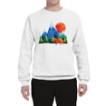thumbnail image 2 of Neon Colorful California Bear Sunset Cali Redwoods | Mens Fashion Crewneck Graphic Sweatshirt, White, Large, 2 of 4
