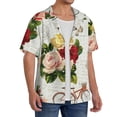 thumbnail image 4 of Disketp Men's Hawaiian Vintage Bike Flower Butterfly Print Shirts Button Down Holiday Beach Shirts-Large, 4 of 7