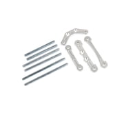 FLMLF Alloy CNC Front and Rear Brace and Hinge Pins Silver for 1/5 HPI Baja 5B Parts