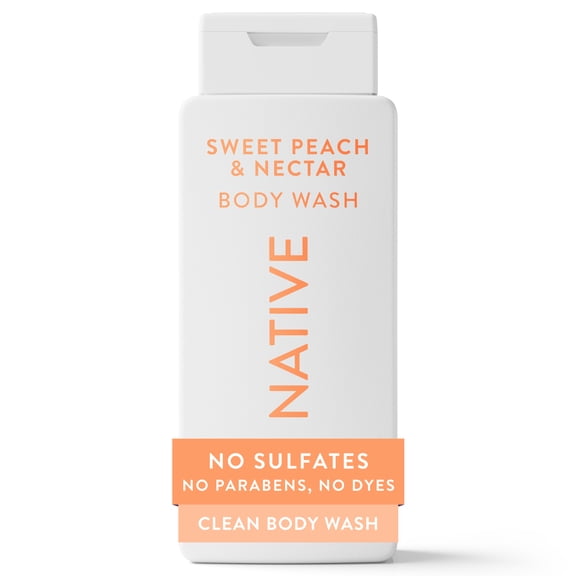 Native Body Wash, Sweet Peach & Nectar, Sulfate Free, for Women & Men, 18 fl oz