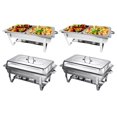 thumbnail image 4 of Chafing Dish Set | Chafing Pans Food Warmer | 4 Pieces Food Trays with Lid, Holder for Buffets, Theme Events, Weddings, Gatherings, Parties, 4 of 10
