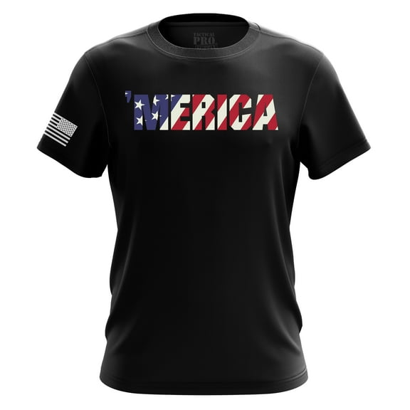 American Flag Patriotic Men’s T-Shirt, Lightweight Classic Fit Short Sleeve Shirt