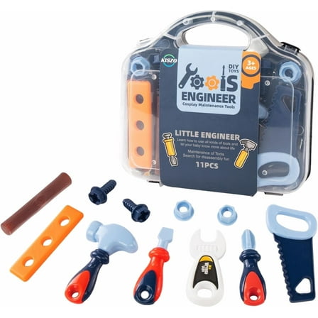 Toddler Tool Set - 11 pc Kids Tool Set with Box, Pretend Play Toys for Kids Ages 3-6, Perfect for Christmas & Birthday Gifts