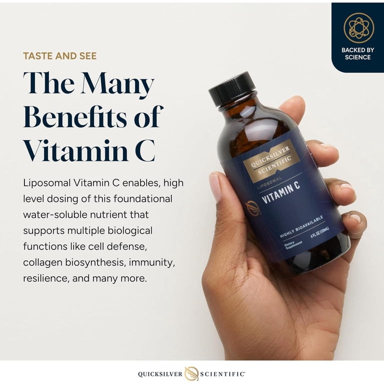 Quicksilver Scientific Liposomal Vitamin C - 1000mg Buffered Liquid Vitamin C Supplement - Immune + Antioxidant Support