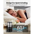 thumbnail image 5 of GDOR Quiet Coffee Grinder Electric, 70g Removable Bowl Spice Grinder for Coffee Beans, Seeds and Grains, Super Silent Grinding Mill with 60dB Low Noise, 2.5oz Capacity, Black, 5 of 7