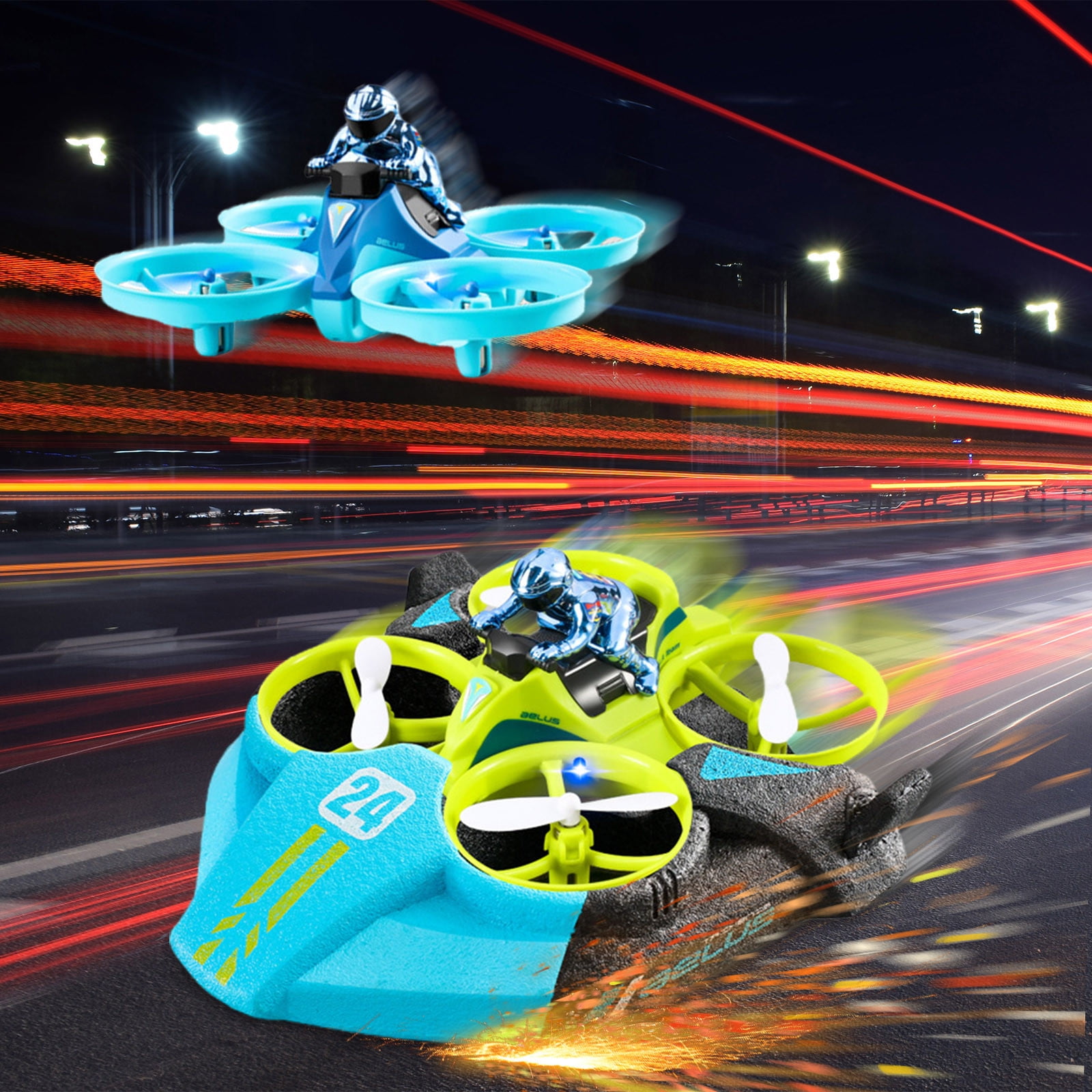 Nilvkv Drone Pan remote control three-in-one toys-helicopters speedboats drift cars hovercraft unmanned s remote control toys