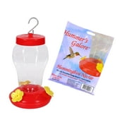 CGT Garden Collection Plastic Hummingbird Feeder and Nectar Hanging Outdoor Backyard Gift Decor 6.75 x 3 in. (Set of 2)