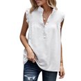 thumbnail image 5 of Women Blouses Women Dress Shirts Summer Short Teen Half Shirt Button up Long Sleeve Flannel Tech Set Long Sleeves Lace Top Violet Top Dry Wick Shirts Business Tops for Deep V Neck Womens White 2XL, 5 of 9