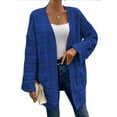 thumbnail image 2 of Eytino Cardigans for Women Long Sleeve Open Front Contrast Cardigan Sweaters Oversized Chunky Knit Hooded Sweaters Coat, 2 of 5