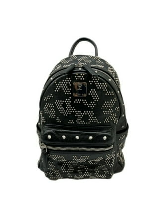 Mcm black store studded backpack