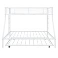 thumbnail image 4 of Bunk Bed, Twin Over Full Metal Bunk Bed, Bunk Bed with Twin Size Trundle, Two-Side Ladders, for Living Room, Bedroom, Guest Room, White, 4 of 7