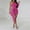 Hot Pink, variant on Women's One Shoulder Sparkly Sequin Bodycon Mini Dress, Chic Tail Side Long Sleeve Cocktail Party Evening Dresses