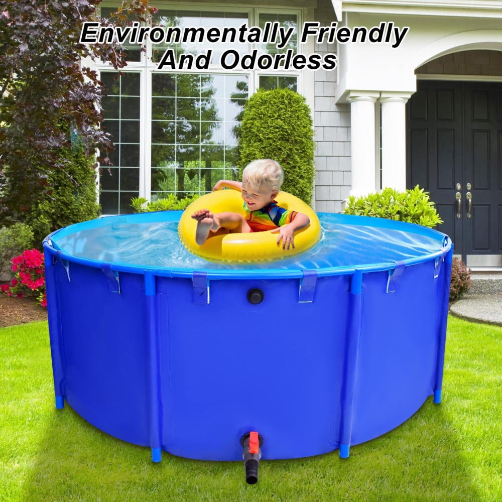WAASOSCON Thickened PVC Outdoor Fish Pond, Large Capacity Outdoor Thickened Fish Tank, Heat-Sealed Waterproof Design for Koi Breeding & Garden Irrigation