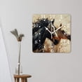 thumbnail image 3 of 14 Inch Wall Clock Battery Operated Square Clock for Office, Kitchen, Outdoor, Living Room,Horse with Child Running In Desert Sand Fantastic, 3 of 4
